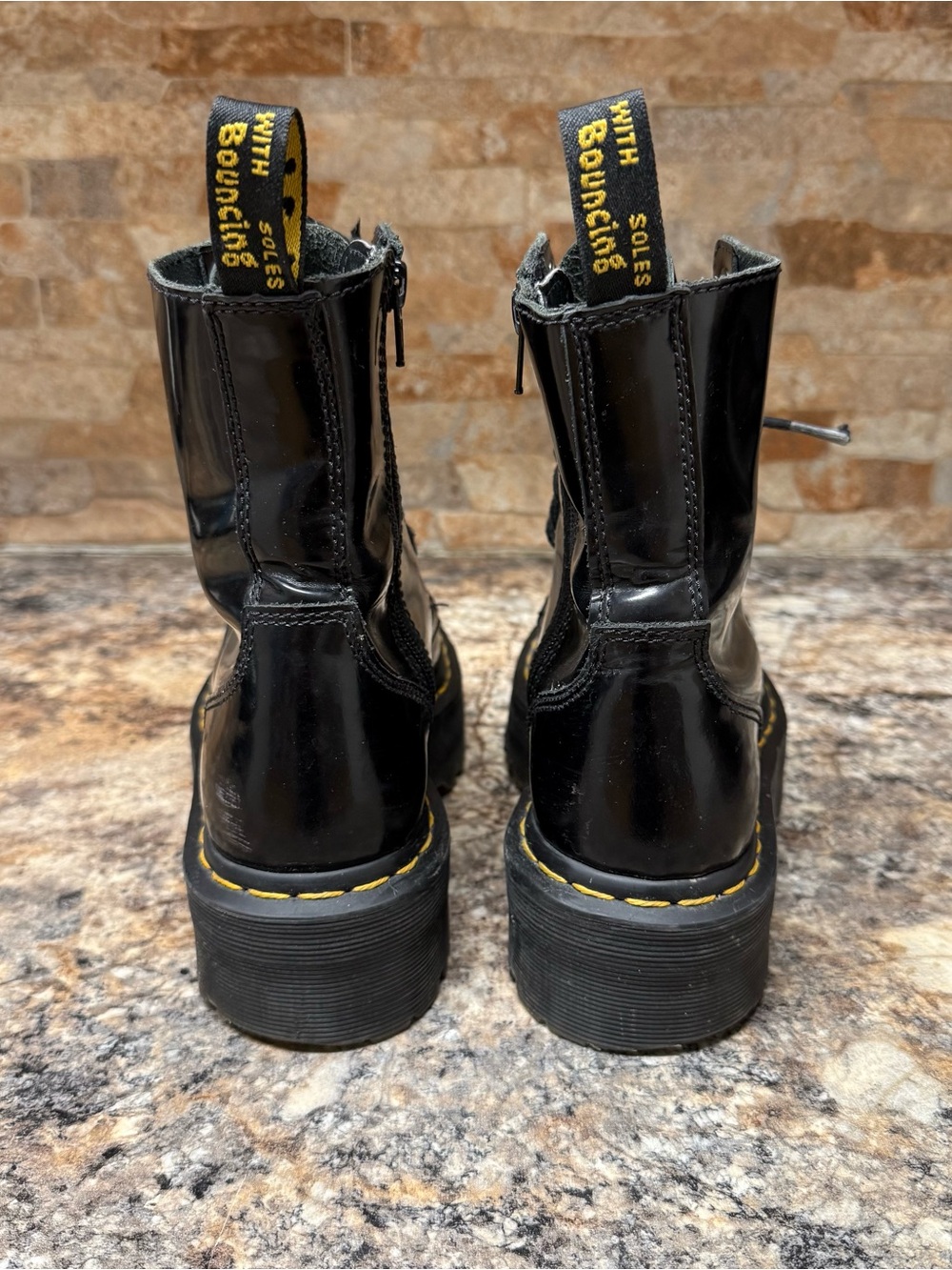 Dr. Martens Jadon Women's Leather Platform Boots Black Size 7 - Picture 4 of 7